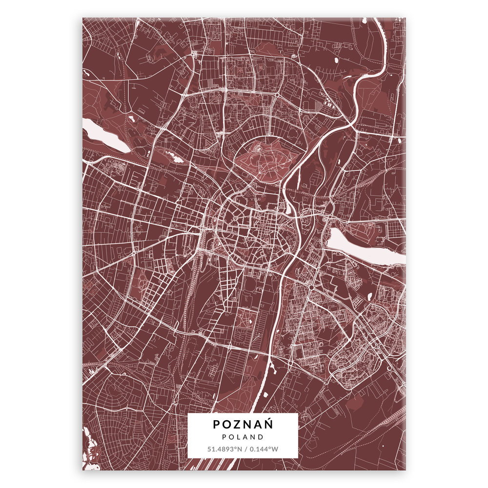 Plakat metalowy Mapa Burgund Poznań L