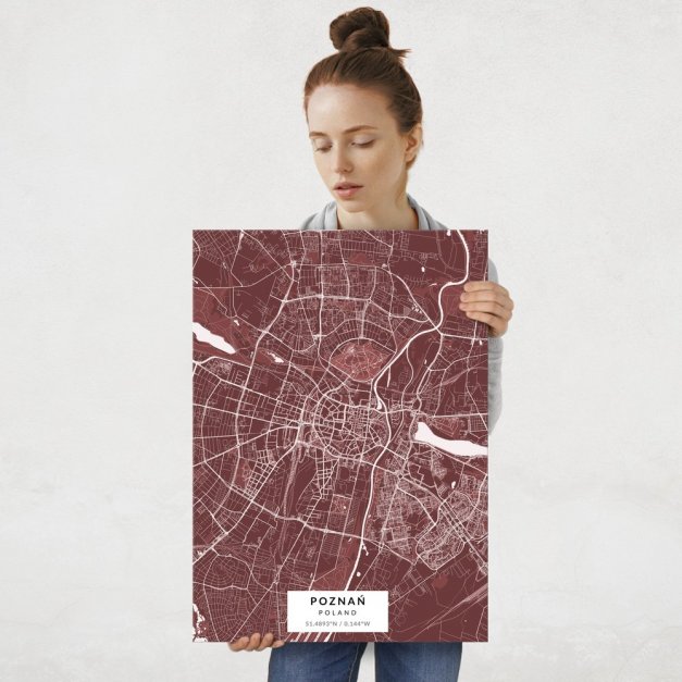 Plakat metalowy Mapa Burgund Poznań L