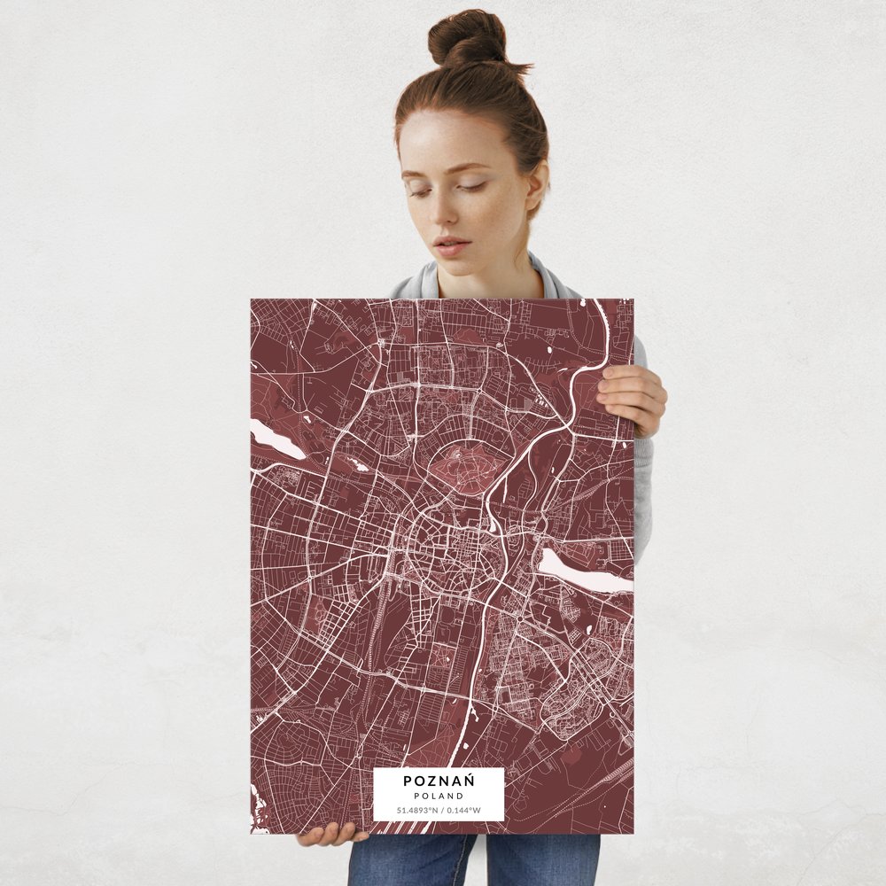 Plakat metalowy Mapa Burgund Poznań L