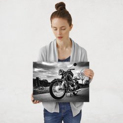 Plakat metalowy czarno-biała klasyka BMW M