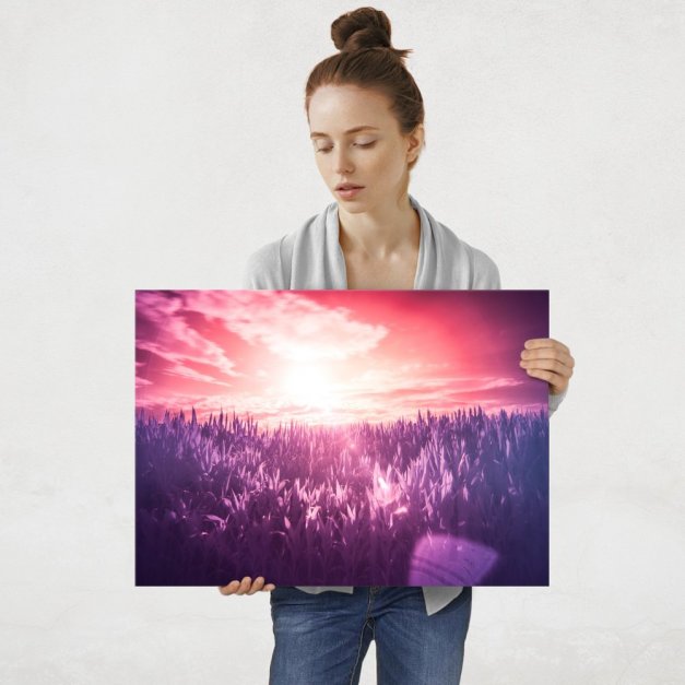 Plakat metalowy fioletowe piękno L