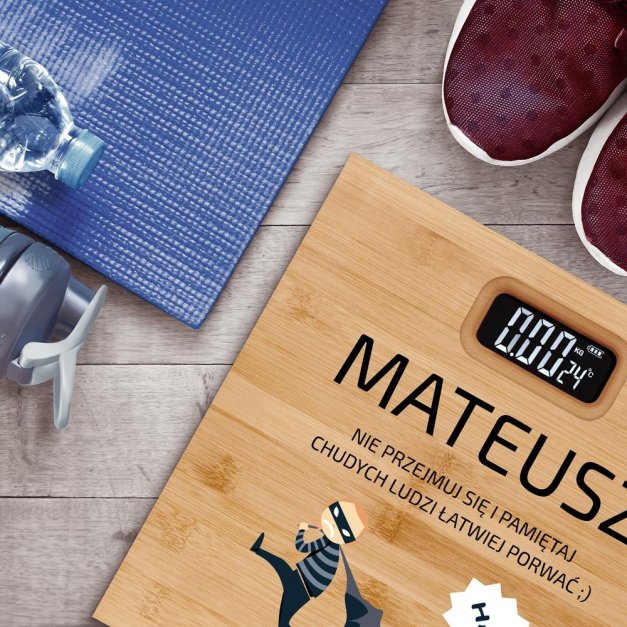 Waga bambusowa łazienkowa z nadrukiem dla brata na 30 urodziny