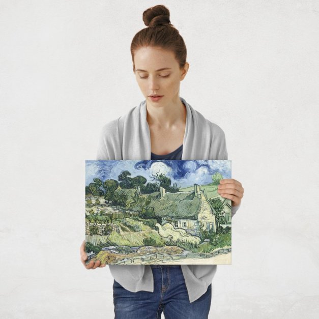 Plakat metalowy Vincent Van Gogh Thatched Cottages at Cordeville M