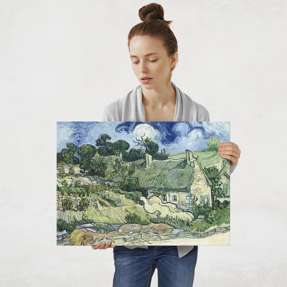 Plakat metalowy Vincent Van Gogh Thatched Cottages at Cordeville L