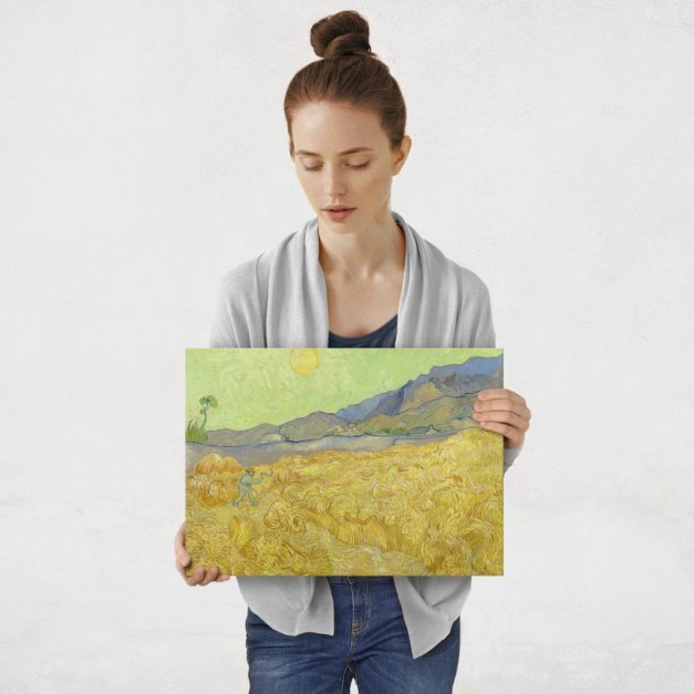 Plakat metalowy Vincent Van Gogh Wheatfield with a Reaper M
