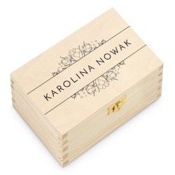 Herbata w drewnianej skrzyni z grawerem dla niej