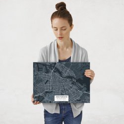 Plakat metalowy Mapa Navy Amsterdam M