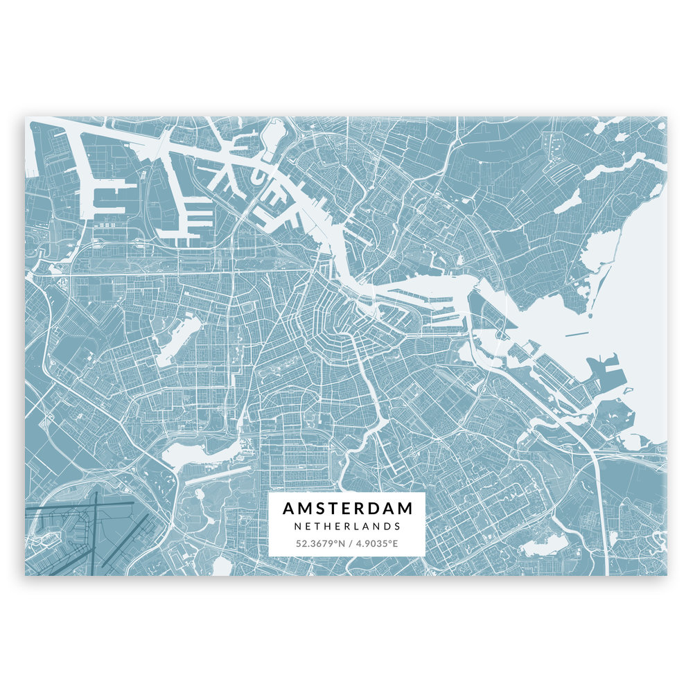Plakat metalowy Mapa Lazur Amsterdam M
