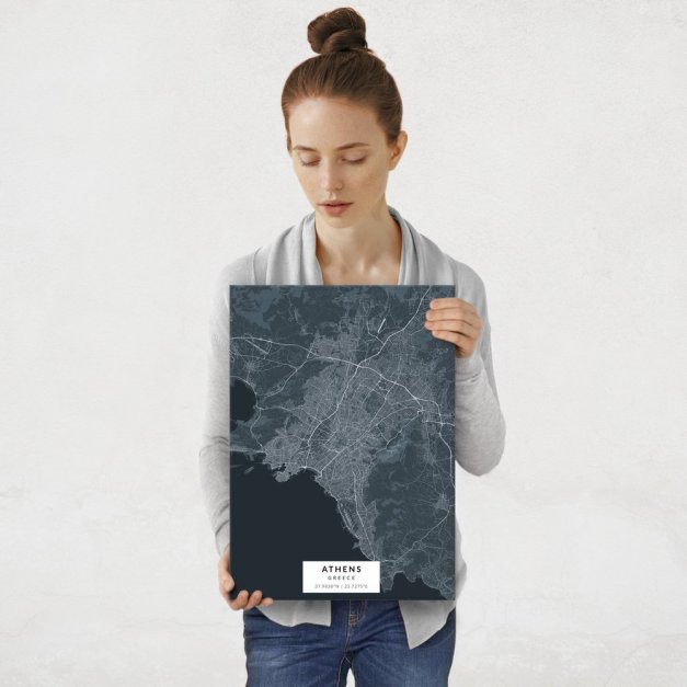 Plakat metalowy Mapa Navy Ateny M