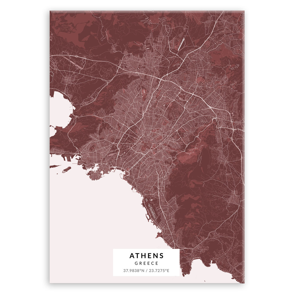 Plakat metalowy Mapa Burgund Ateny L
