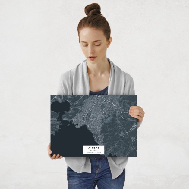 Plakat metalowy Mapa Navy Ateny M