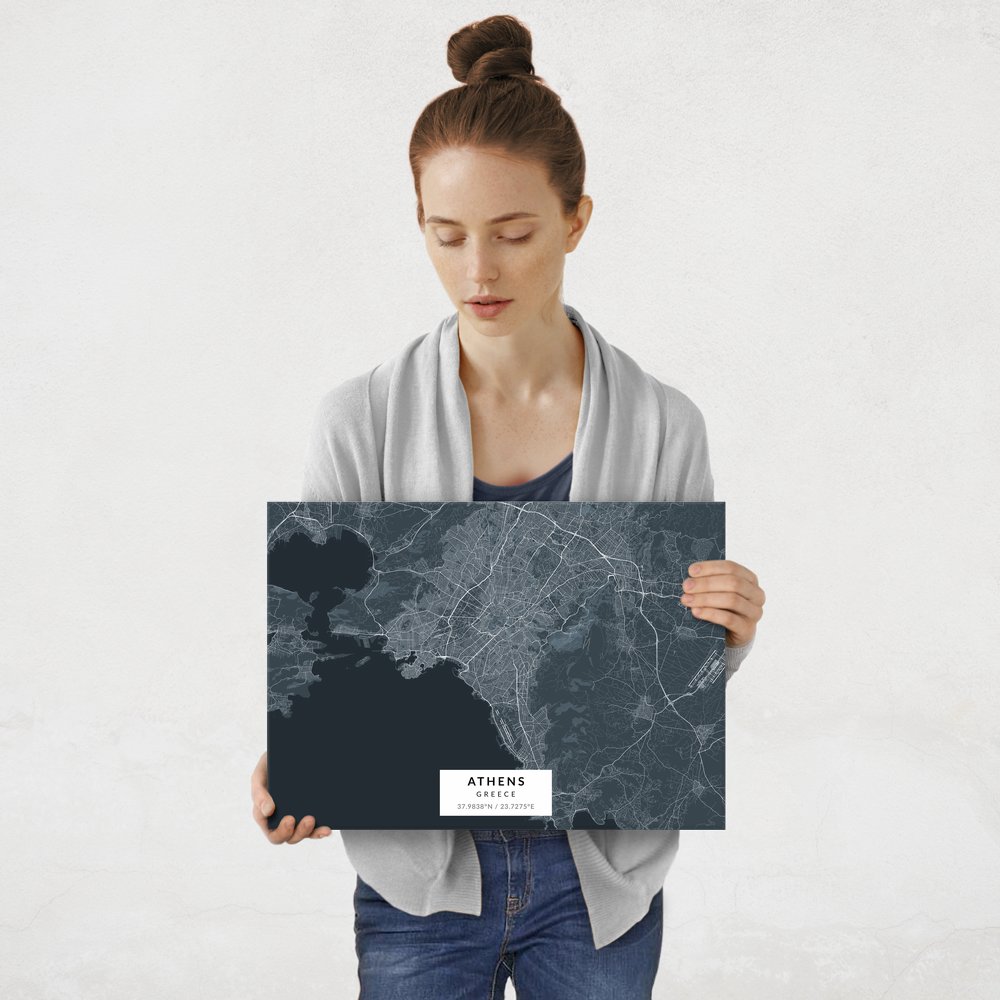 Plakat metalowy Mapa Navy Ateny M