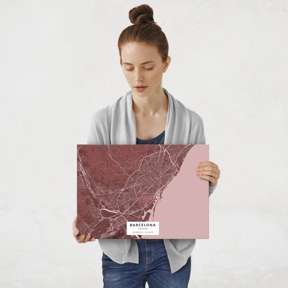 Plakat metalowy Mapa Burgund Barcelona M
