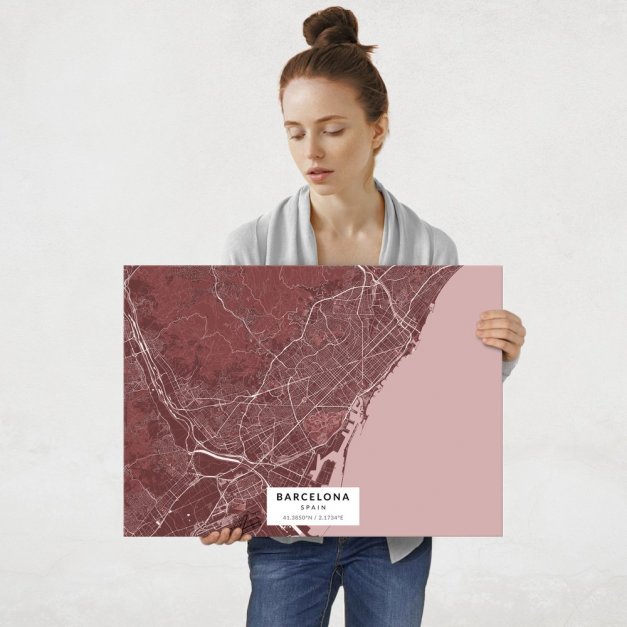 Plakat metalowy Mapa Burgund Barcelona L