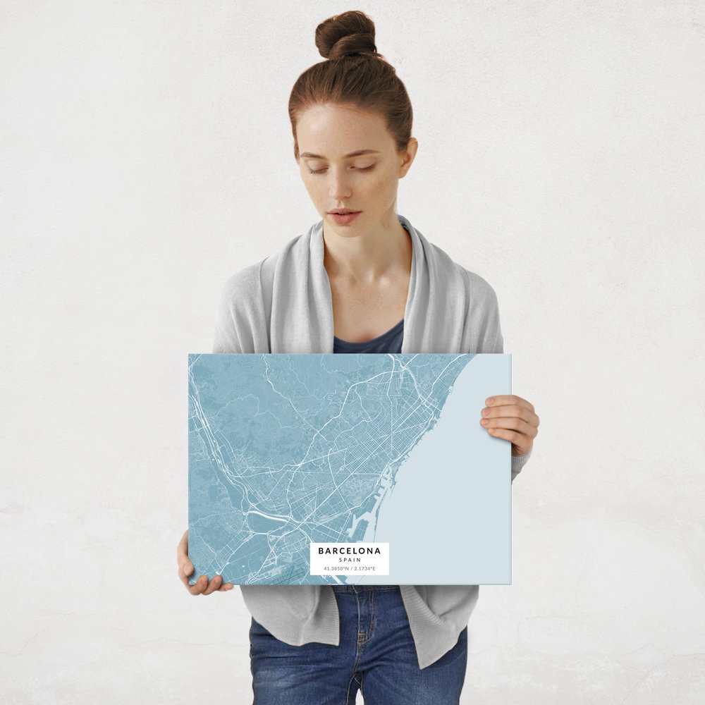 Plakat metalowy Mapa Lazur Barcelona M