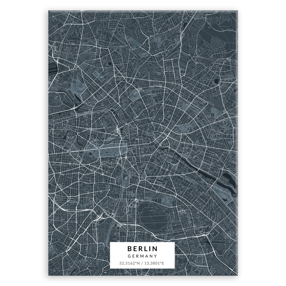Plakat metalowy Mapa Navy Berlin M