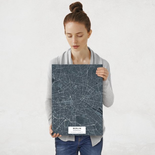 Plakat metalowy Mapa Navy Berlin M