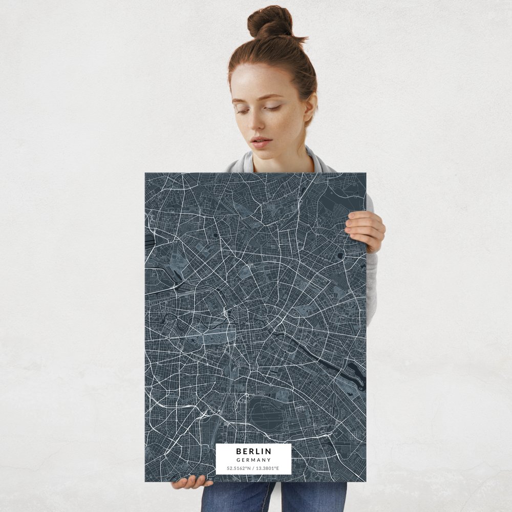 Plakat metalowy Mapa Navy Berlin L