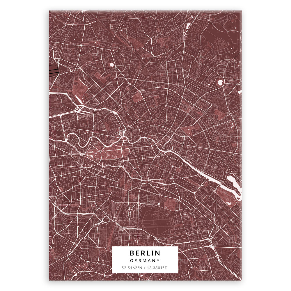 Plakat metalowy Mapa Burgund Berlin M