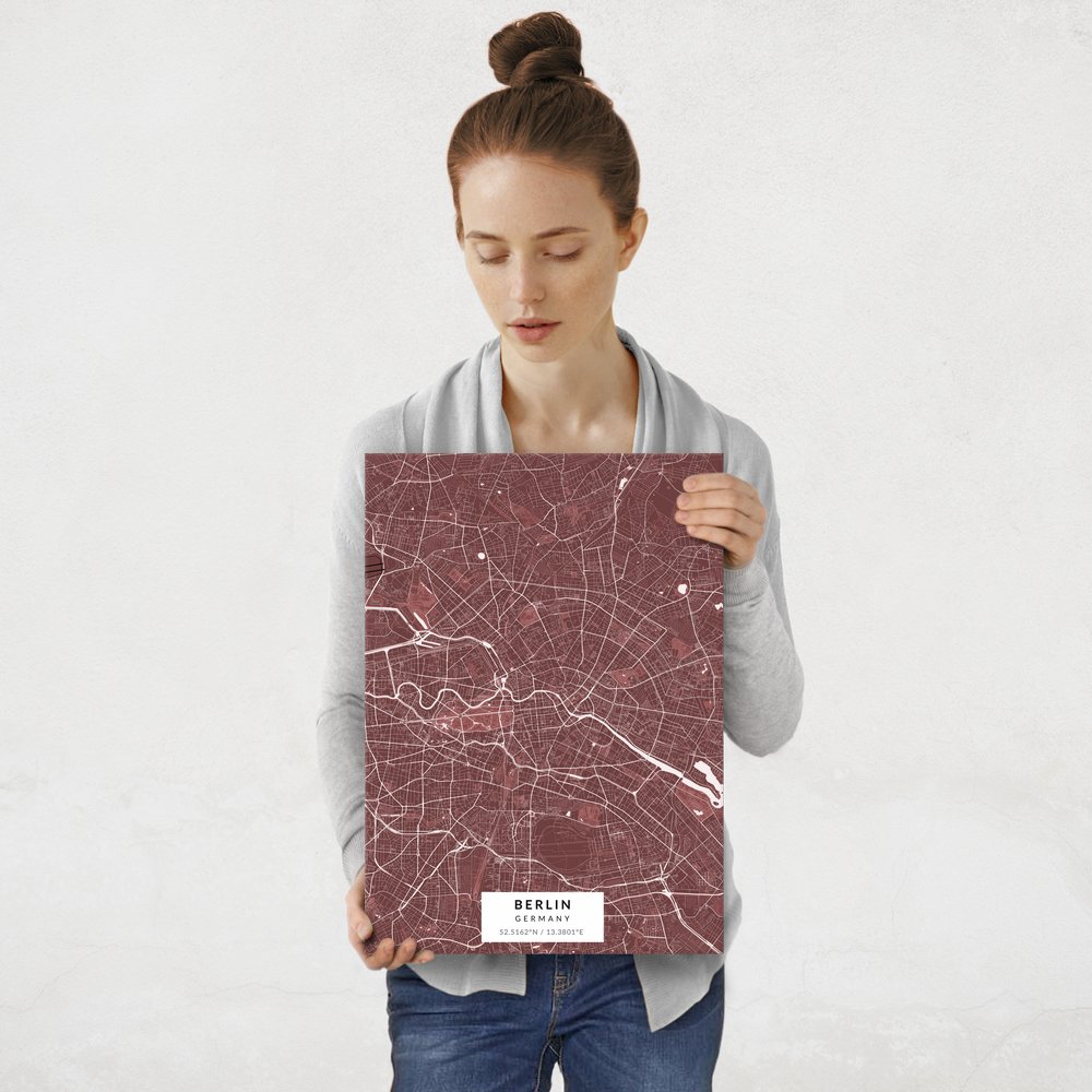 Plakat metalowy Mapa Burgund Berlin M