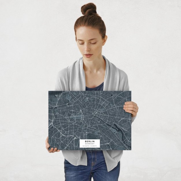 Plakat metalowy Mapa Navy Berlin M
