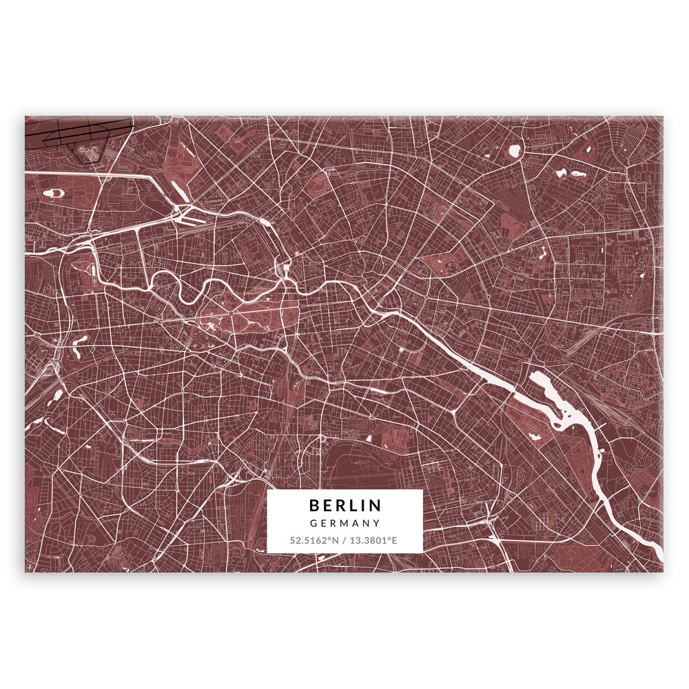 Plakat metalowy Mapa Burgund Berlin M