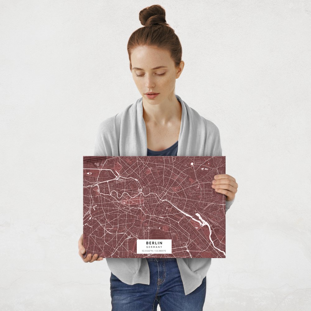 Plakat metalowy Mapa Burgund Berlin M