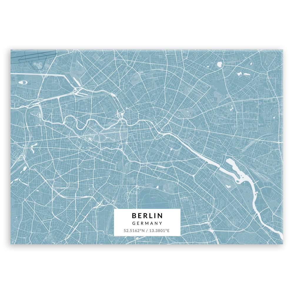 Plakat metalowy Mapa Lazur Berlin L