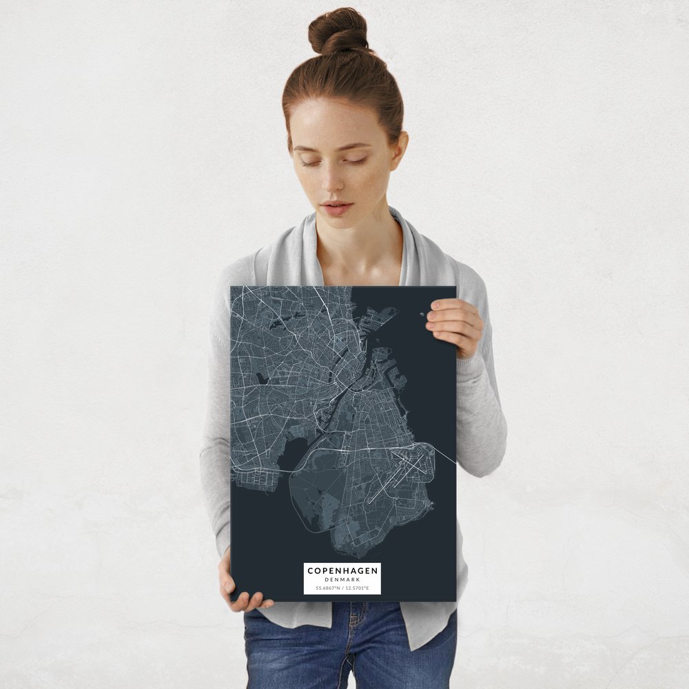 Plakat metalowy Mapa Navy Kopenhaga M