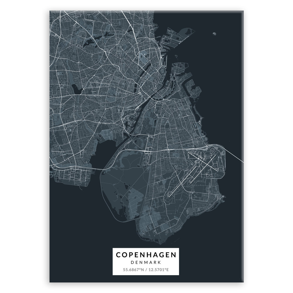 Plakat metalowy Mapa Navy Kopenhaga L