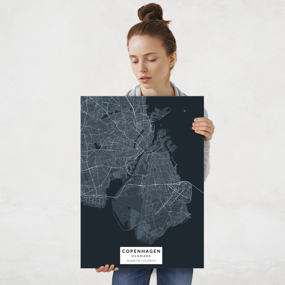 Plakat metalowy Mapa Navy Kopenhaga L