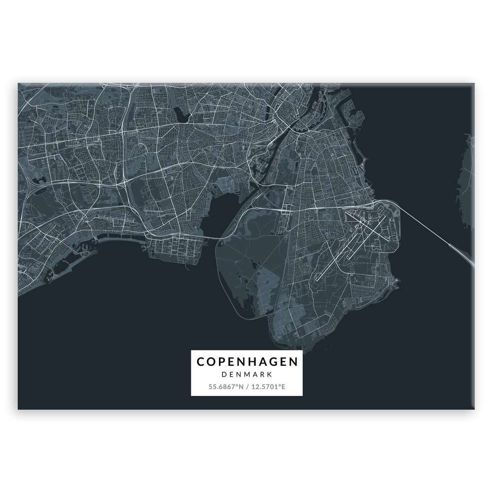Plakat metalowy Mapa Navy Kopenhaga M