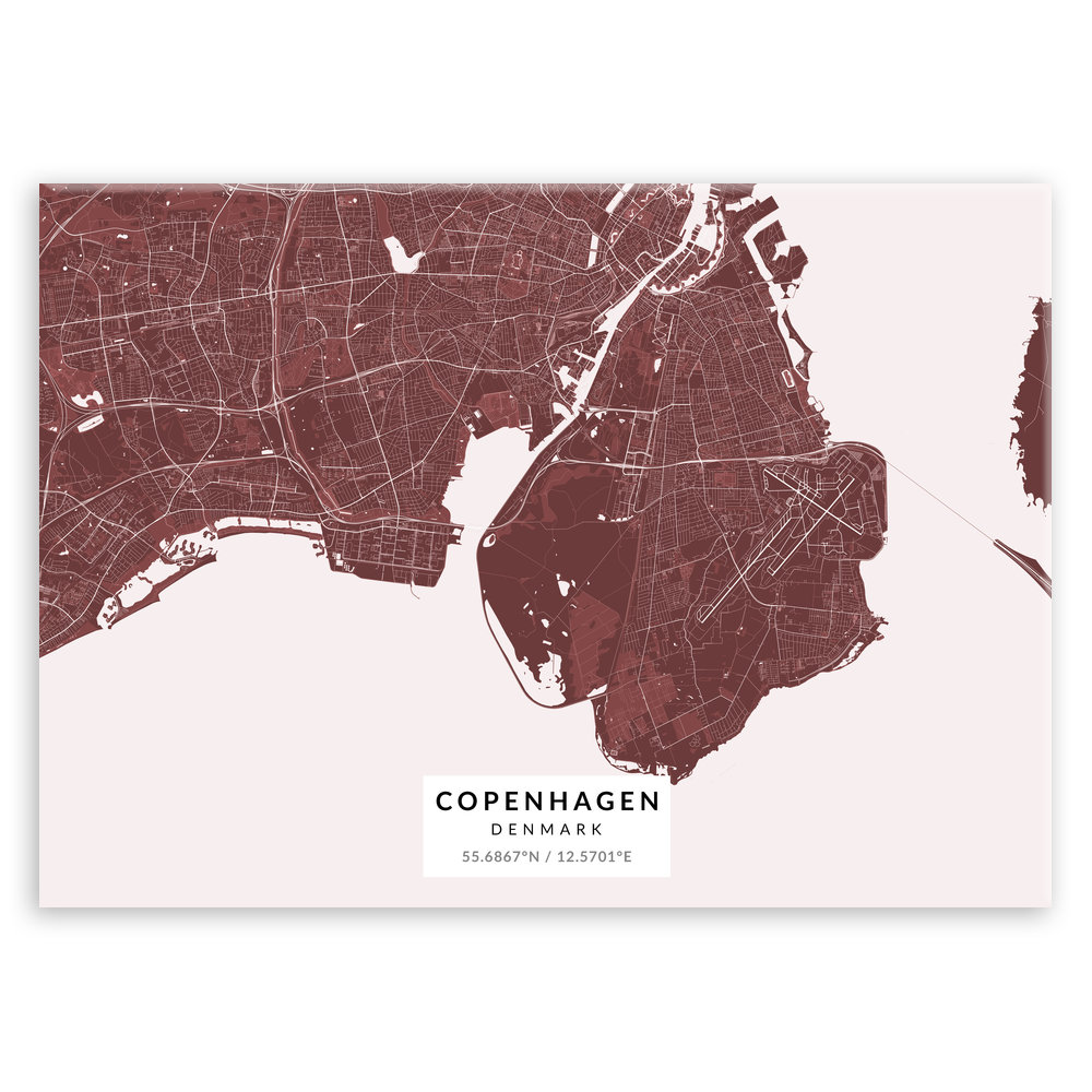 Plakat metalowy Mapa Burgund Kopenhaga M