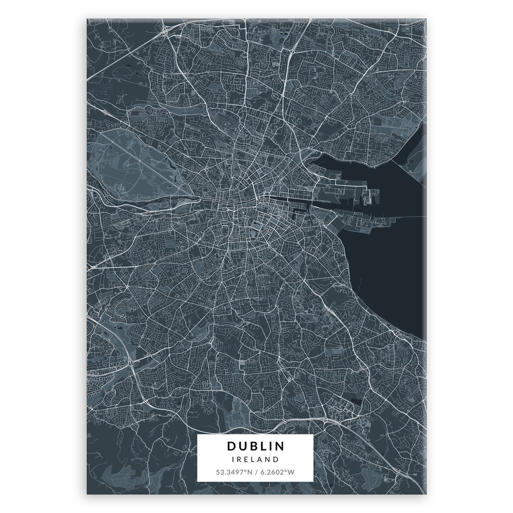 Plakat metalowy Mapa Navy Dublin M