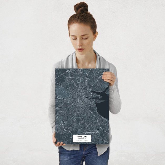 Plakat metalowy Mapa Navy Dublin M