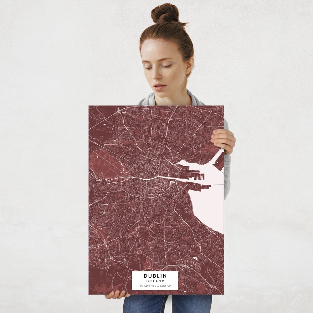 Plakat metalowy Mapa Burgund Dublin L