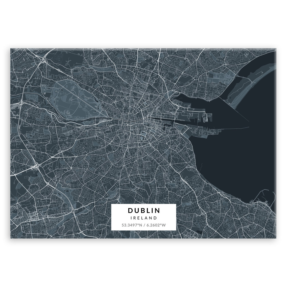 Plakat metalowy Mapa Navy Dublin L