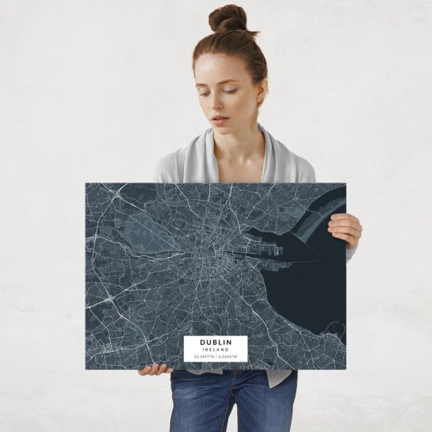 Plakat metalowy Mapa Navy Dublin L