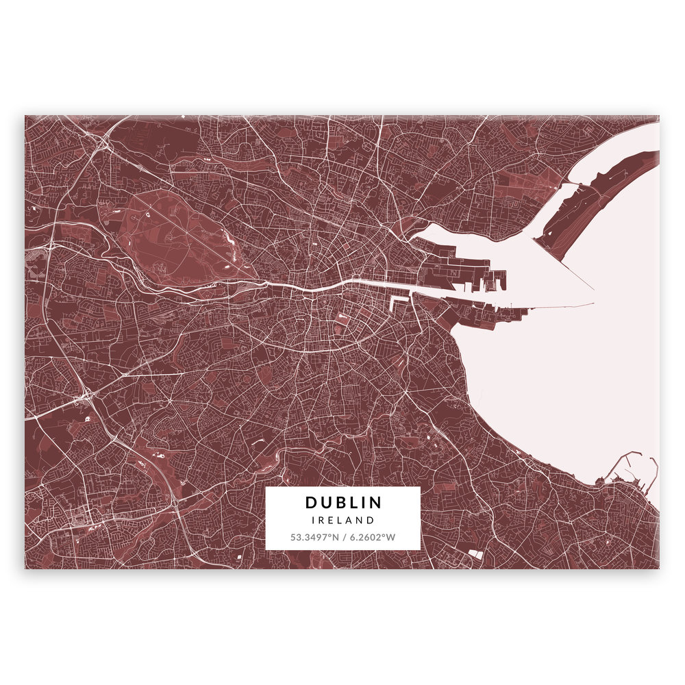 Plakat metalowy Mapa Burgund Dublin M
