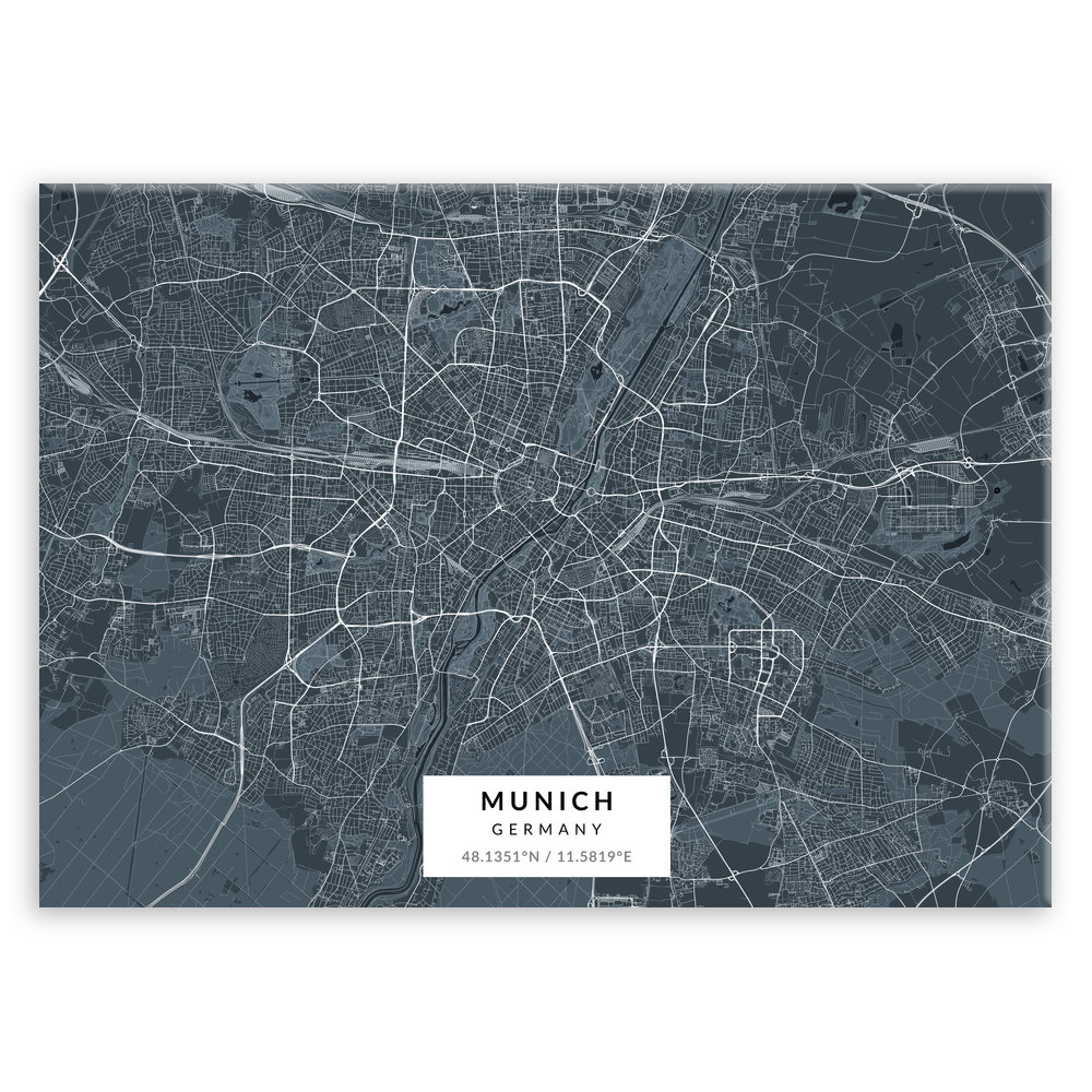Plakat metalowy Mapa Navy Monachium M
