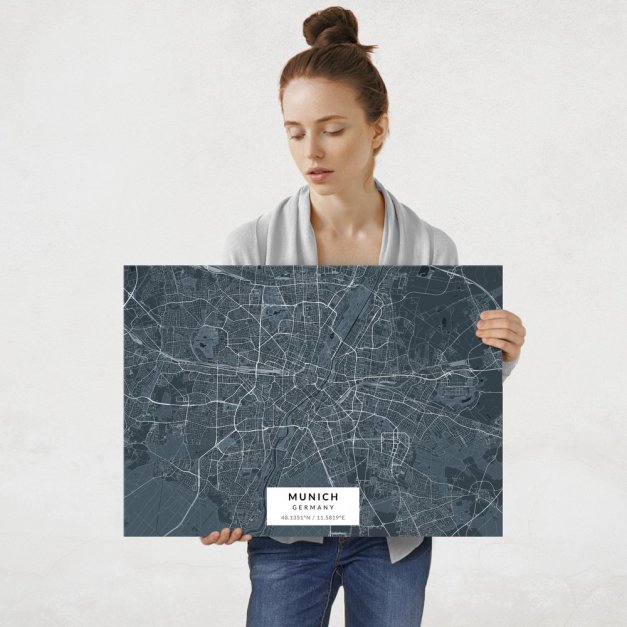 Plakat metalowy Mapa Navy Monachium L