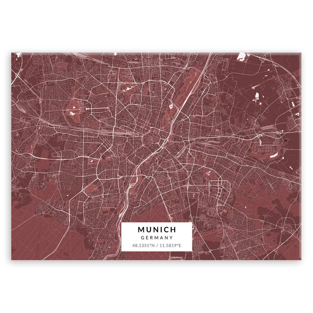 Plakat metalowy Mapa Burgund Monachium L