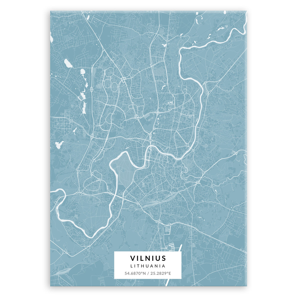 Plakat metalowy Mapa Lazur Wilno M