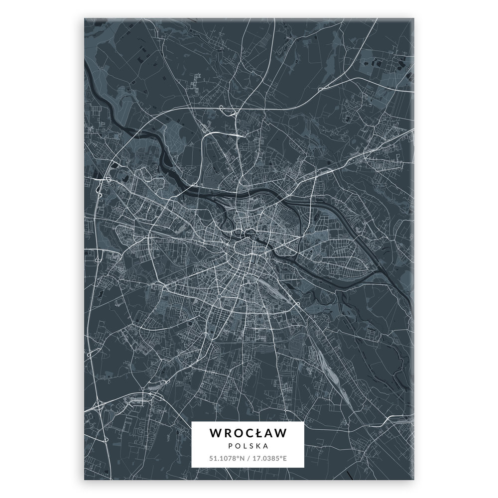 Plakat metalowy Mapa Navy Wrocław M