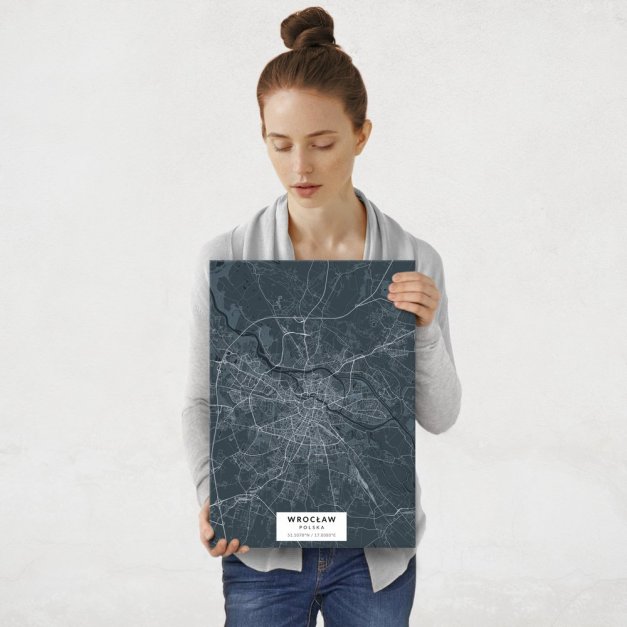 Plakat metalowy Mapa Navy Wrocław M