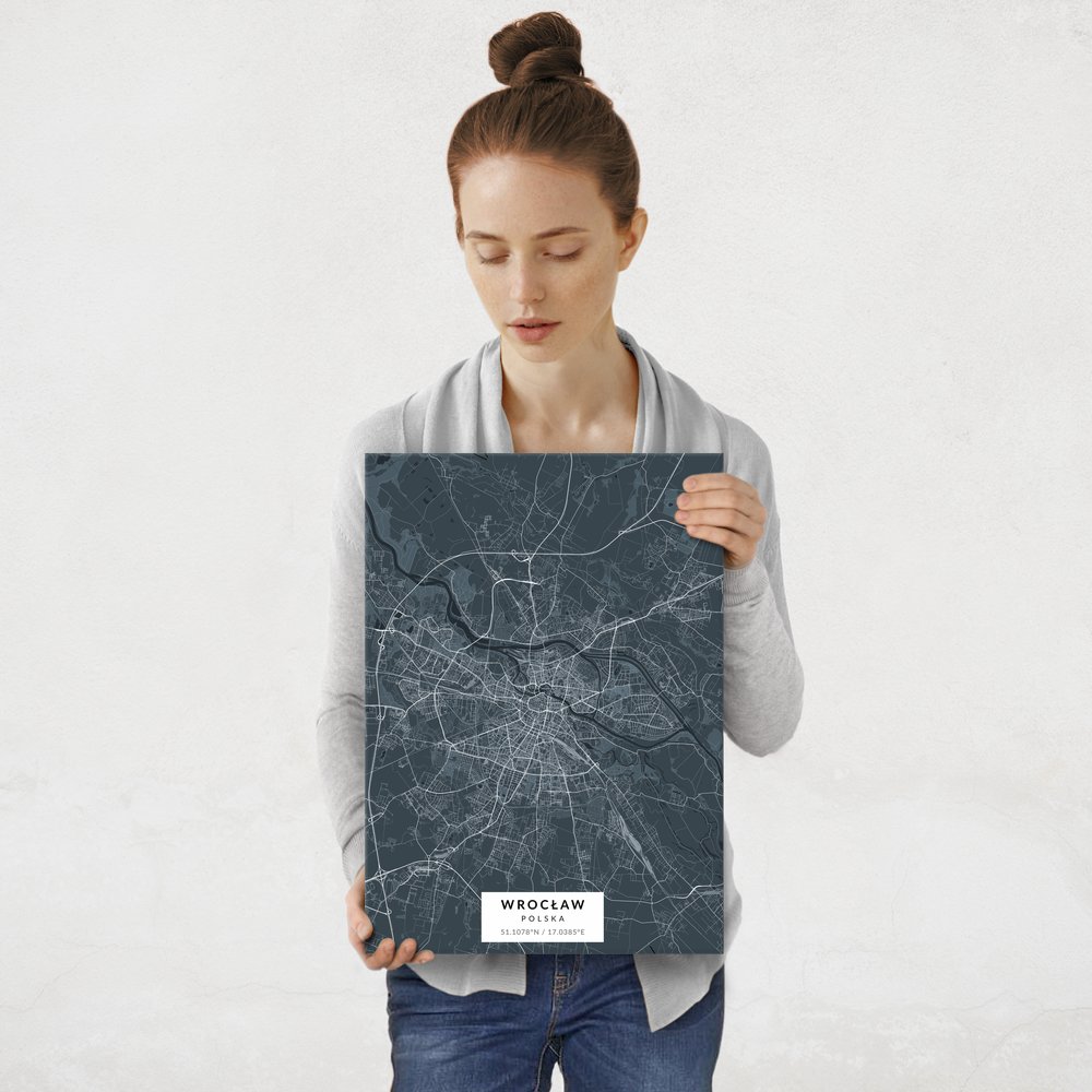 Plakat metalowy Mapa Navy Wrocław M