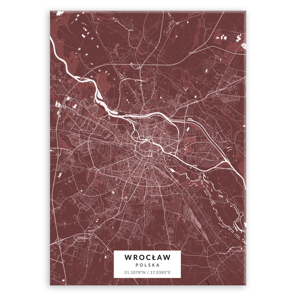 Plakat metalowy Mapa Burgund Wrocław M