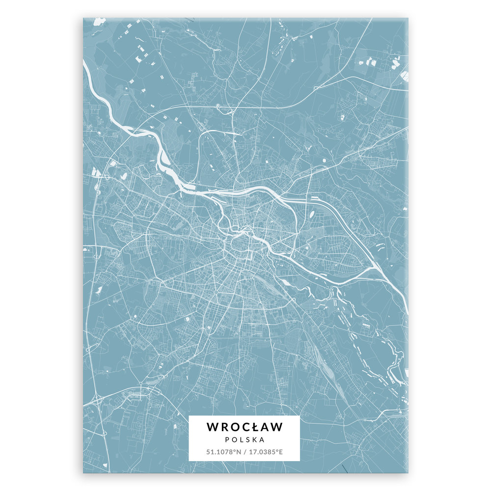 Plakat metalowy Mapa Lazur Wrocław M