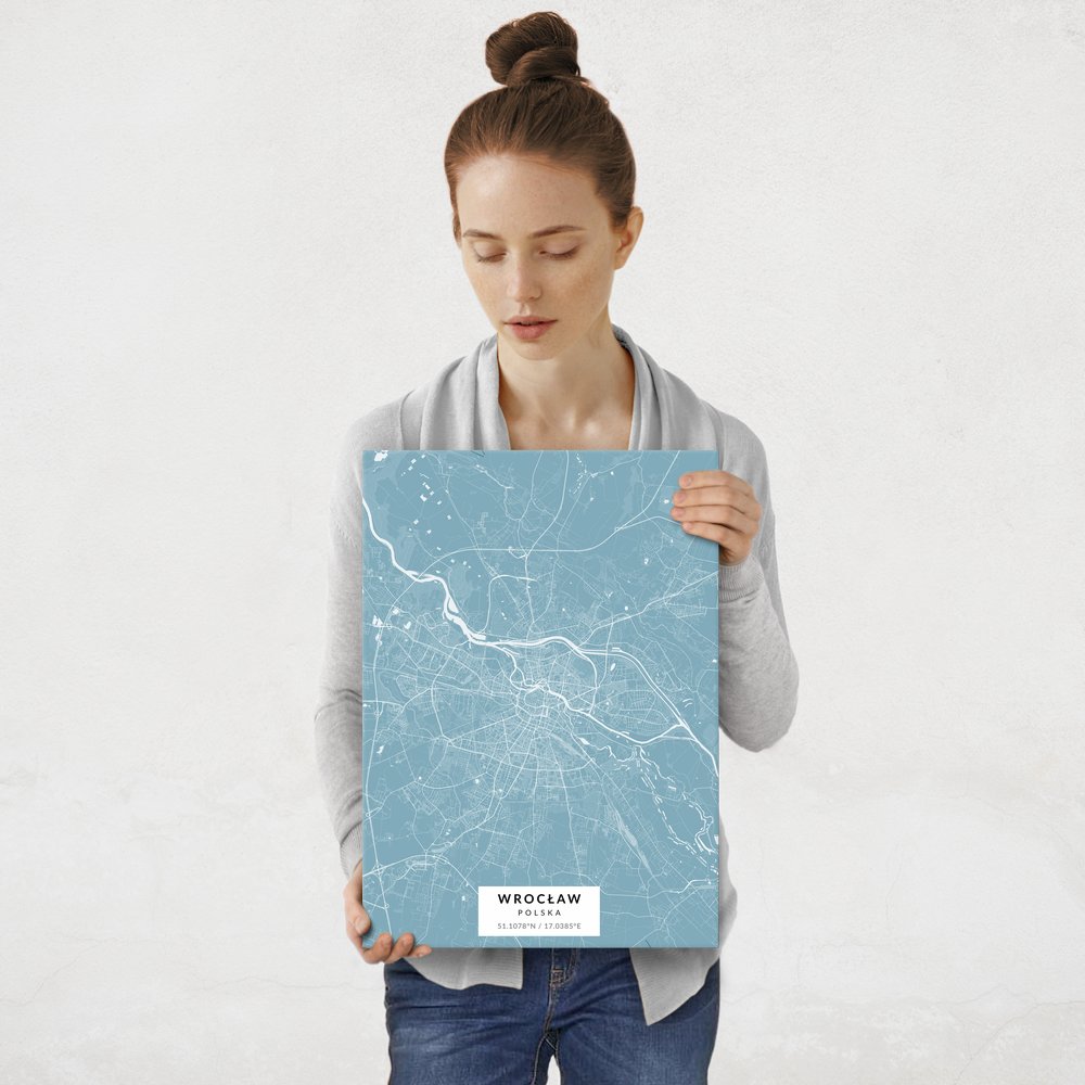 Plakat metalowy Mapa Lazur Wrocław M