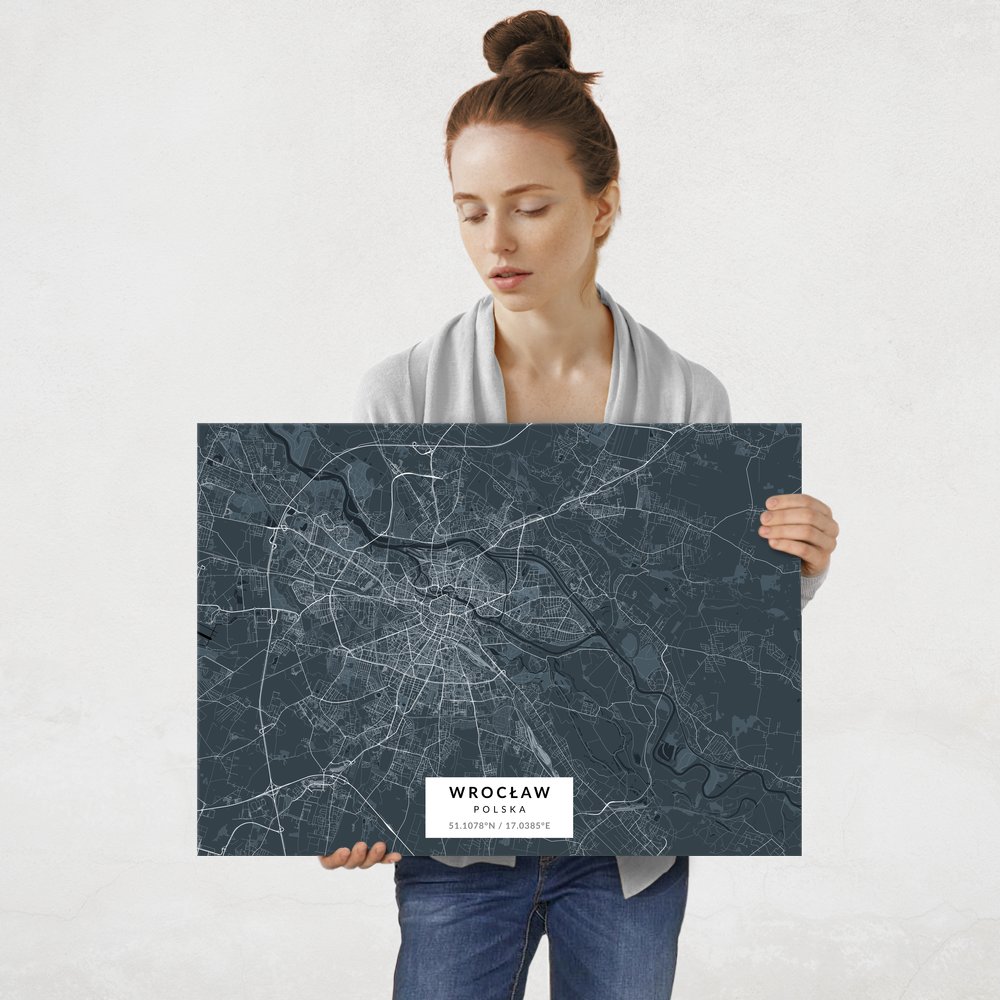 Plakat metalowy Mapa Navy Wrocław L